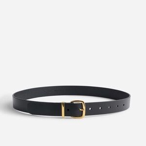 NWT Madewell Black Belt with Gold Buckle